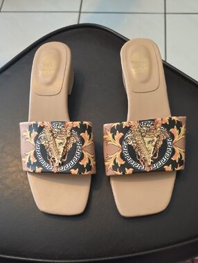 Versace Leather Slides Size 38